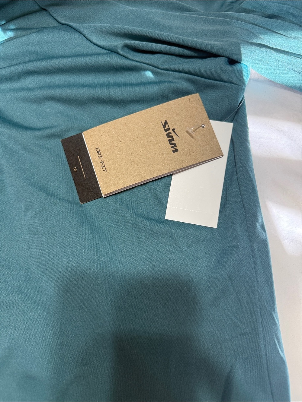 Nike Men’s Short Sleeve Swim Tee - Teal with Green and Yellow Logo - Picture 3 of 10